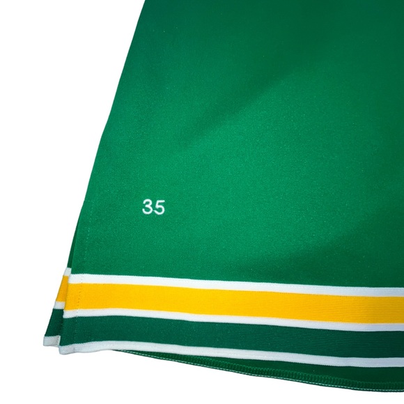 XXL Adult Cheerleader Cheer Uniform Skirt 35" Waist XL Kelly Green Gold NEW - Picture 2 of 4